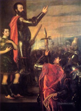  Alfonso Lienzo - El discurso de Alfonso d'Avalo 1540 Tiziano Tiziano